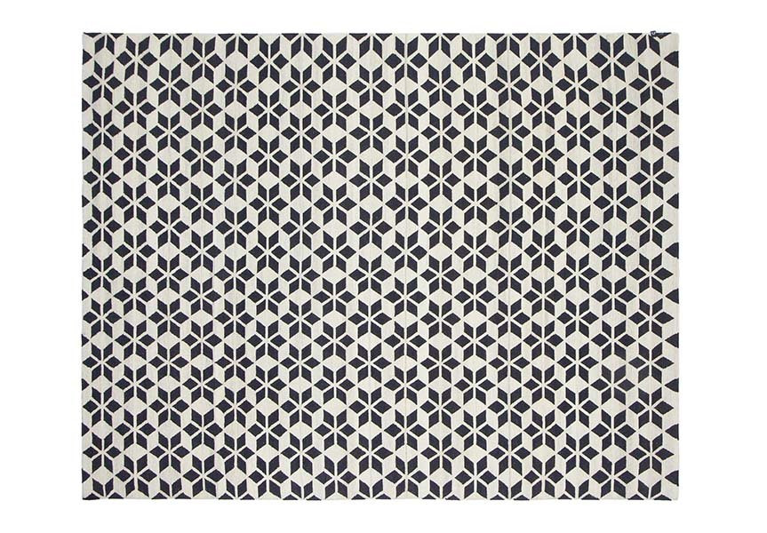 Tapete By Kamy - Kilim caleidoscopio off white/black