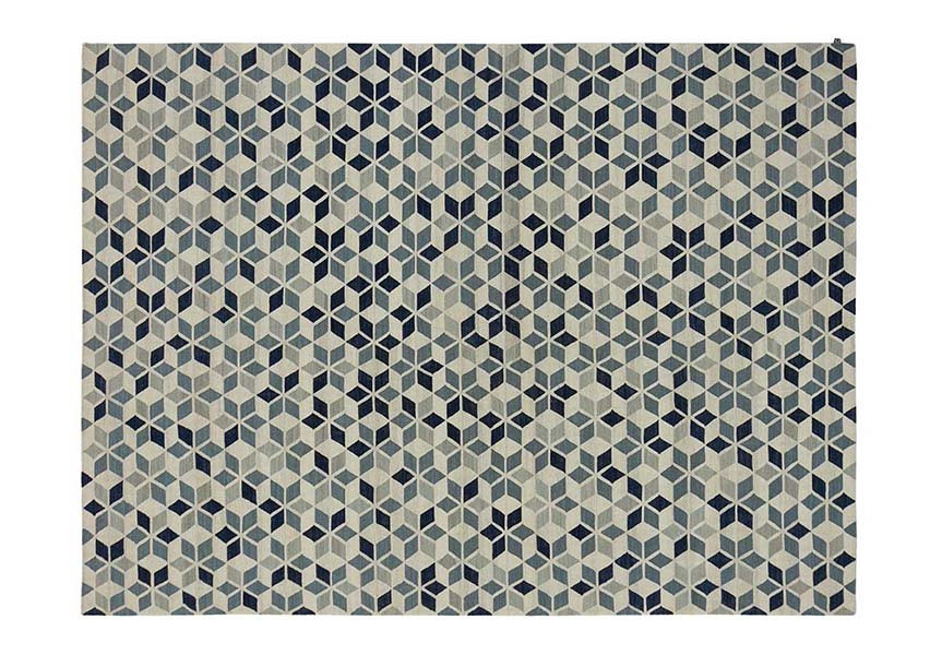 Tapete By Kamy - Kilim caleidoscopio off white/mix blue