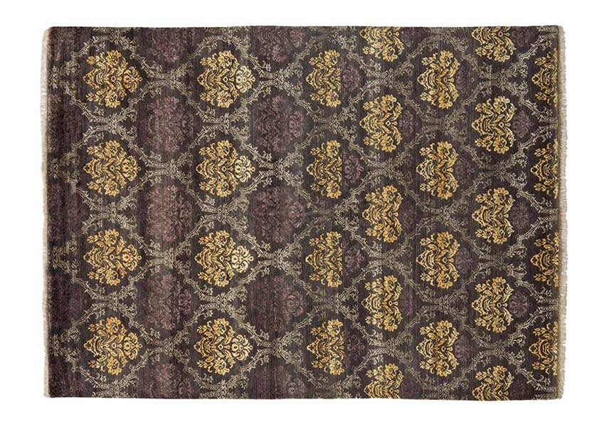 SHALIN DAMASK 3 AUBERGINE/MIX