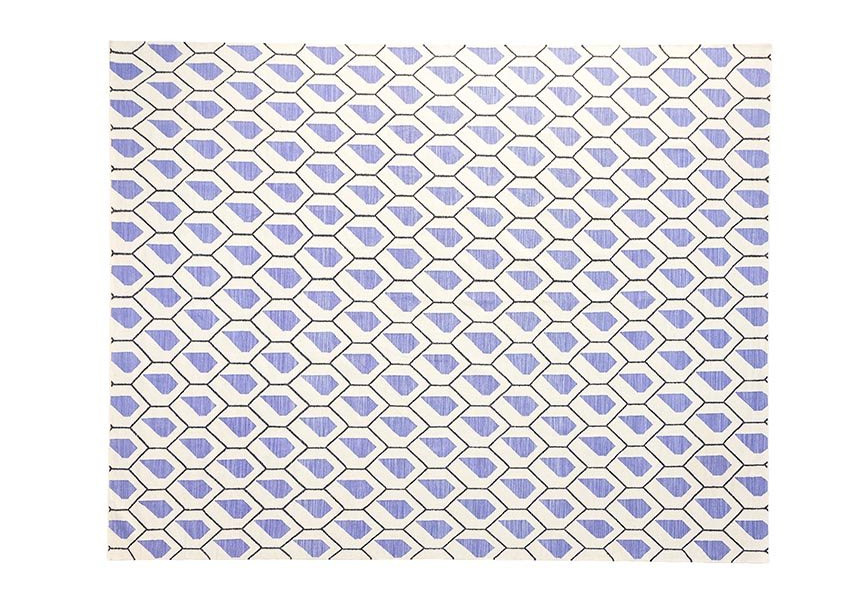 KILIM DROPS OFF WHITE/MAJESTADE BLUE