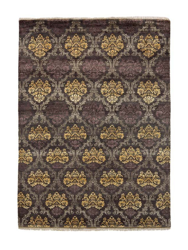 SHALIN DAMASK 3 AUBERGINE/MIX