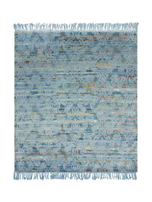 Tapete By Kamy - Damast royal pattern eco, neon light blue bg