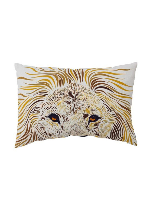ALMOFADA PRINTED LION 1 OFF WHITE - 60 X 40
