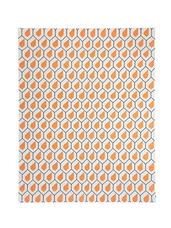 KILIM DROPS OFF WHITE/ORANGE