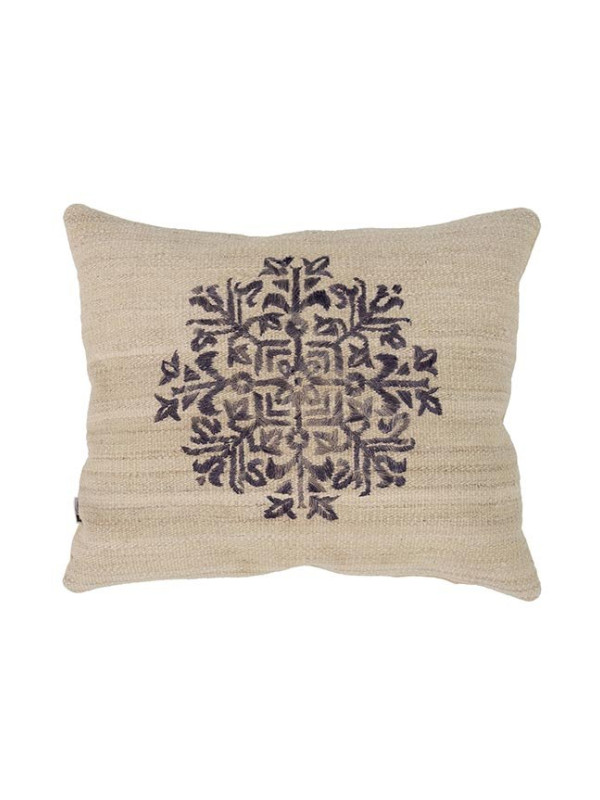 ALMOFADA KILIM HABBIT OFF WHITE/PURPLE - 50 X 45