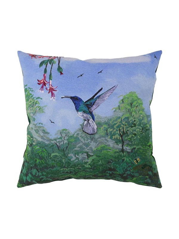 ALMOFADA LELLI BEIJA FLOR AZUL - 54 X 52