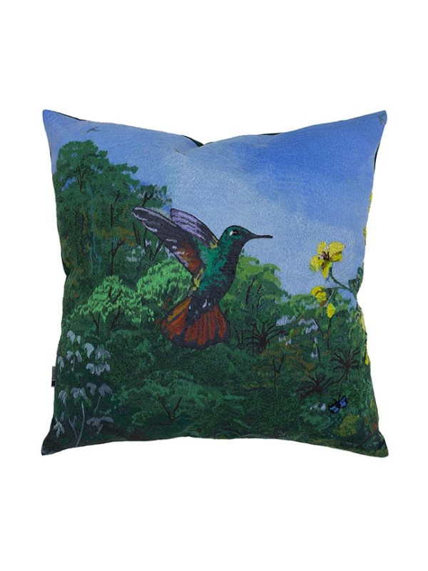 ALMOFADA LELLI BEIJA FLOR BARRIGA VERDE - 54 X 52