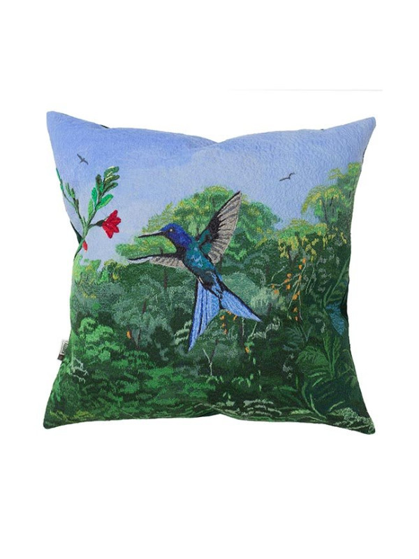 ALMOFADA LELLI BEIJA FLOR AZUL - 42 X 42