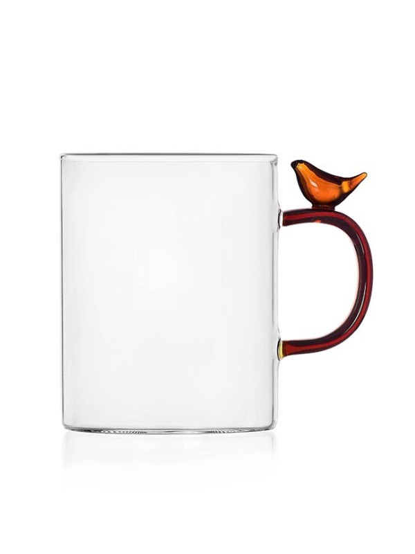 TAZZA UCCELLO AMBRATO - 10 X 8