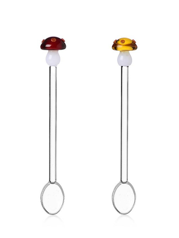 ALICE AMBER&RED SET 2 SPOONS MUSHROOMS - 15 X 1