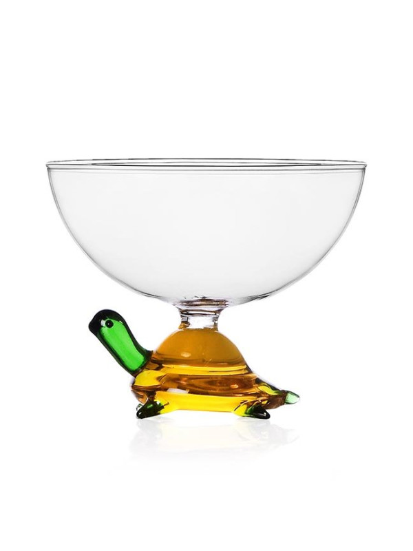 ANIMAL FARM BOWL AMBER TURTLE - 11 X 10