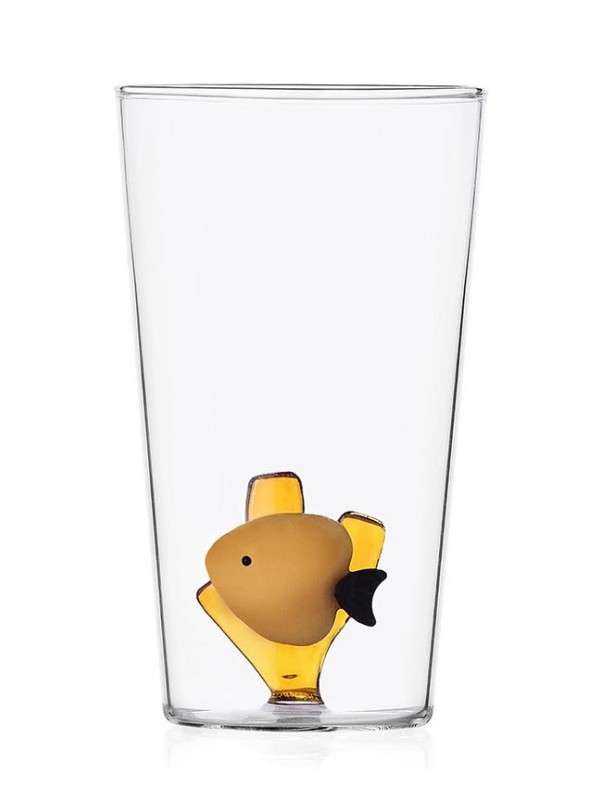 MARINE GARDEN LONGDRINK YELLOWFISH AMBER - 13 X 7