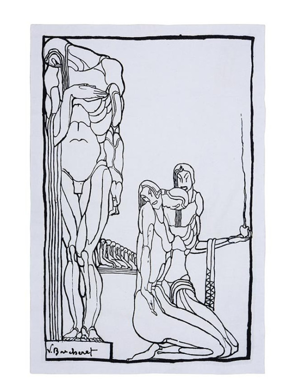 TAPECARIA VICTOR BRECHERET ESTUDO NANQUIM - 1,46X1,01