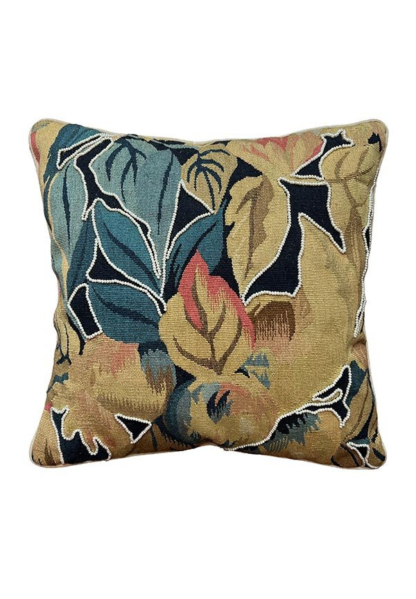 ALMOFADA AUBUSSON VERDURE PEROLAS - 45 X 45