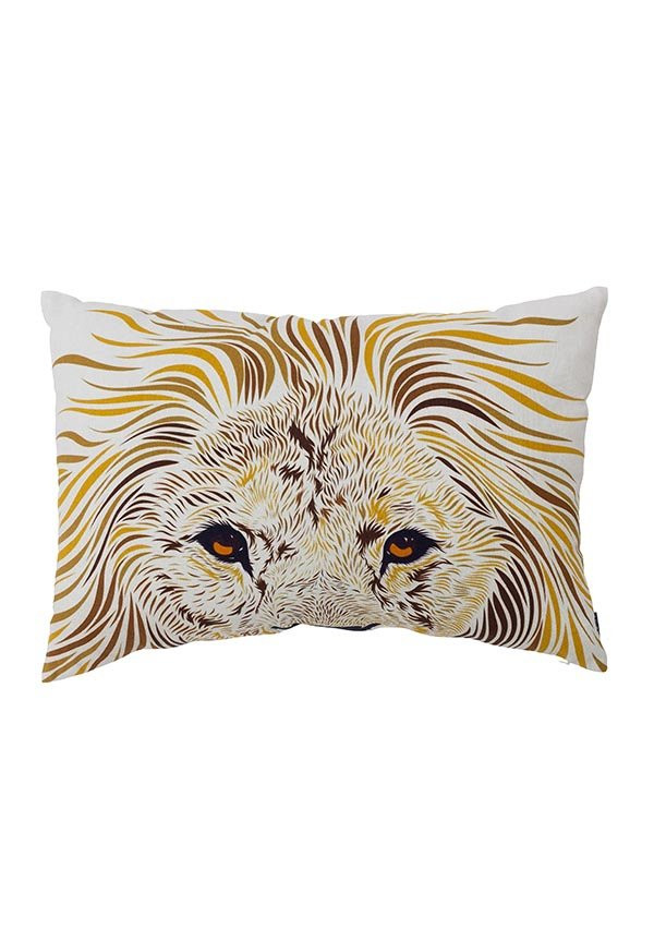 ALMOFADA PRINTED LION 1 OFF WHITE - 60 X 40