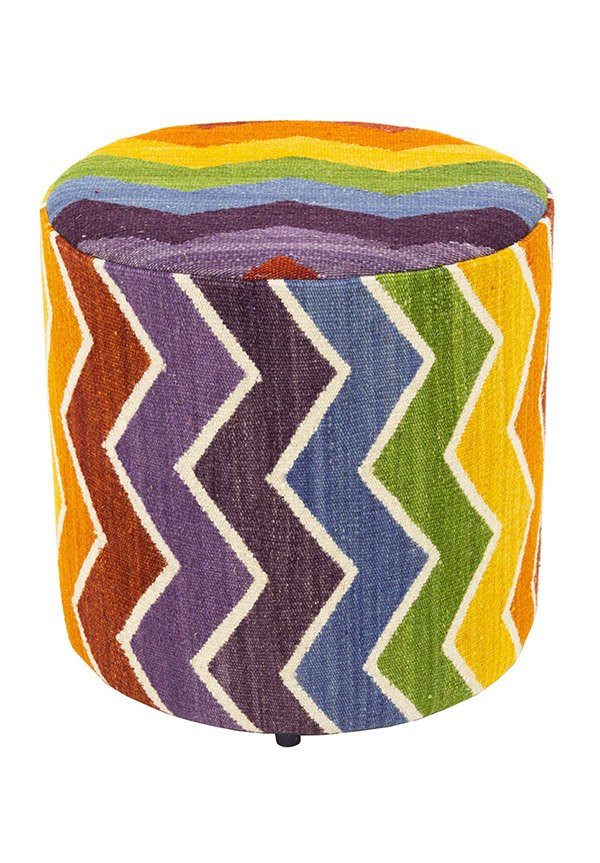 PUFF FORRADO KILIM CHEVRON MULTI 1 - 45X40X40