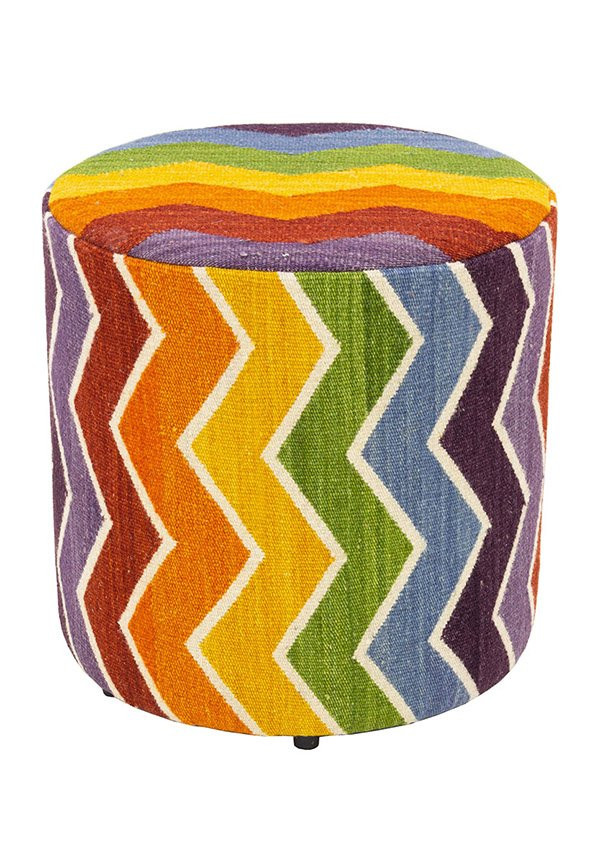 PUFF FORRADO KILIM CHEVRON MULTI 2 - 45X40X40