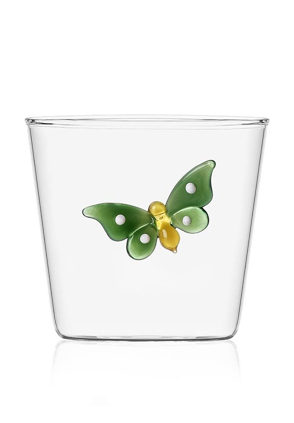 GARDEN PICNIC TUMBLER GREEN BURTTEFLY - 8X8X5